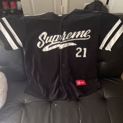 Supreme Velour Baseball Jersey “Black”