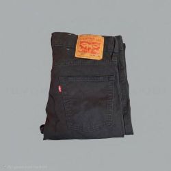 Levi's 513 Slim Straight Jeans in a dark grey twill Material.