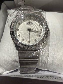 Invicta Angel Glintia Silver Watch with Crystal Bezel