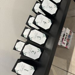 Table Place Number Card Holders Black 11 Pcs