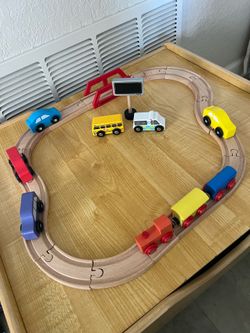 Kids Wooden train/car track plus accessories