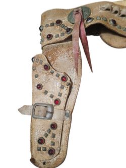 Vintage Gene Autrey Jeweled Leather Gun Holster
