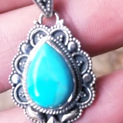Sleeping Beauty Turquoise Sterling Silver pendant