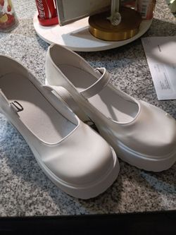 White Patent Platform Mary Jane Shoes