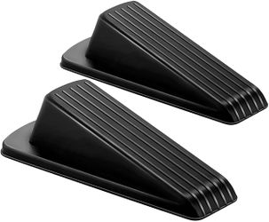 Black Heavy-Duty Door Stopper Wedge