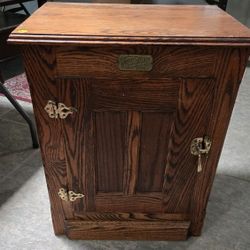 SET OF TWO VINTAGE END TABLE CABINETS ICEBOX REPLICA