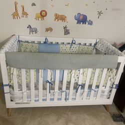 Baby Crib with Mattress included and Changing Table and all accessories included