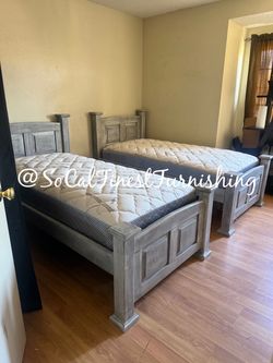 Twin bed and mattress