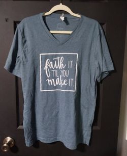 faith it till you make it gospel in a jar Bella + canvas tee XL