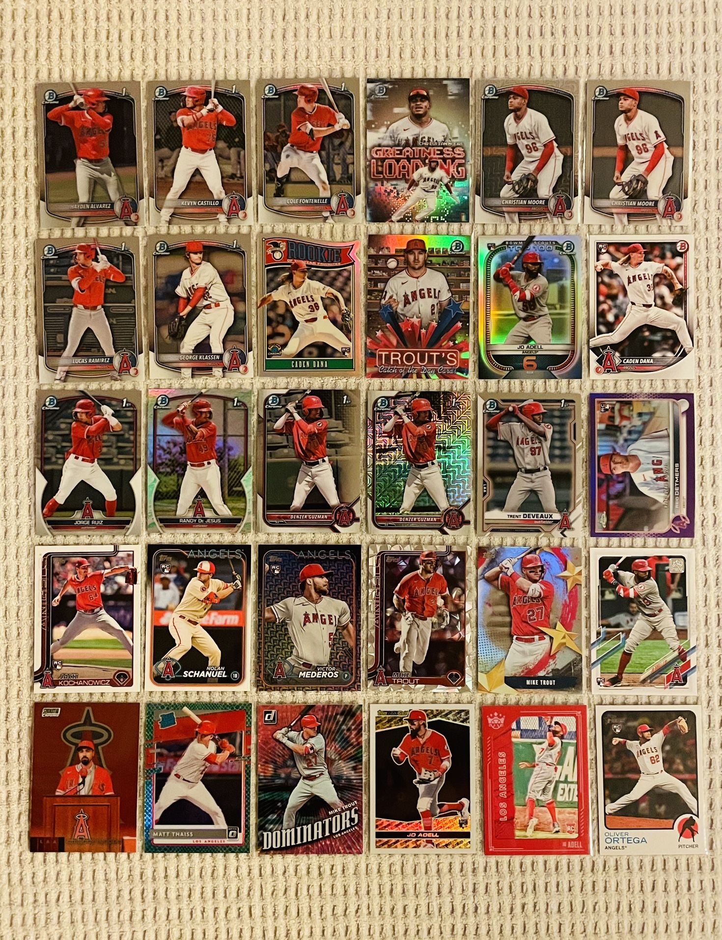 Los Angeles Angels 30 Card Baseball Lot! Rookies, Prospects, Refractors, Prizms, Parallels, Short Prints, Variations & More!