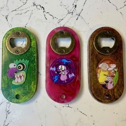 Scary Cartoon Courage Ooga Booga Frame Bottle Opener Set | Collectible Set