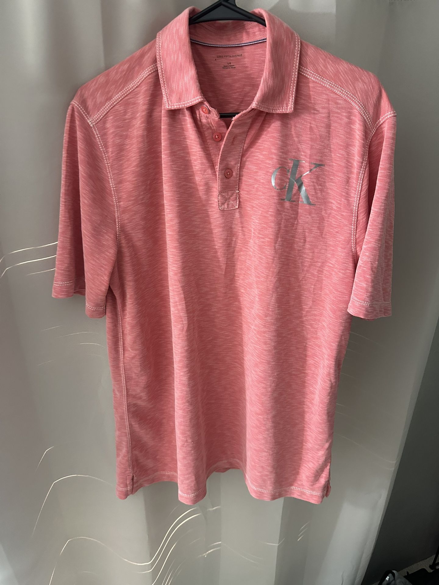 Calvin Klein Like New Salmon Pink Polo X Large