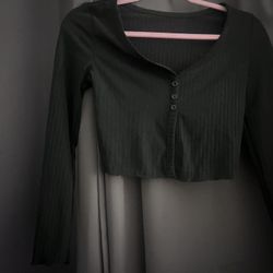 BLACK RIBBED LONG SLEEVE