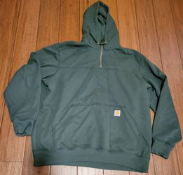 Carhartt Rain Defender Paxton Hoodie Mens Green Heavyweight Quarter Zip Size XL / NEW
