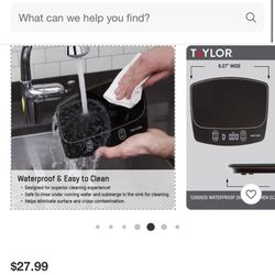 Taylor Waterproof Digital Kitchen 11 lb Food Scale Black