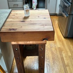 Butcher Block Cutting Board - Counter Height - Copper Banded 
