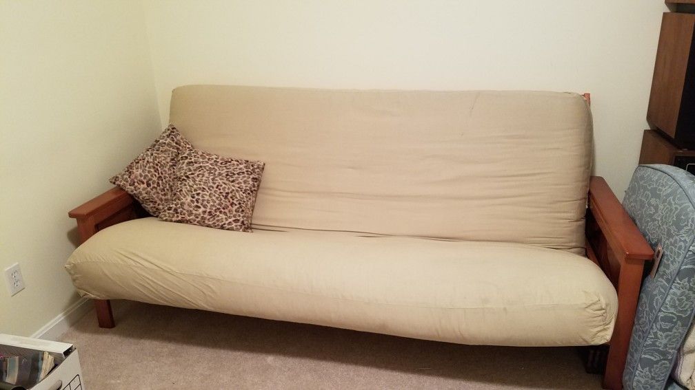 FREE - Queen Size Wooden Futon - Must be picked up by Thursday 11/29