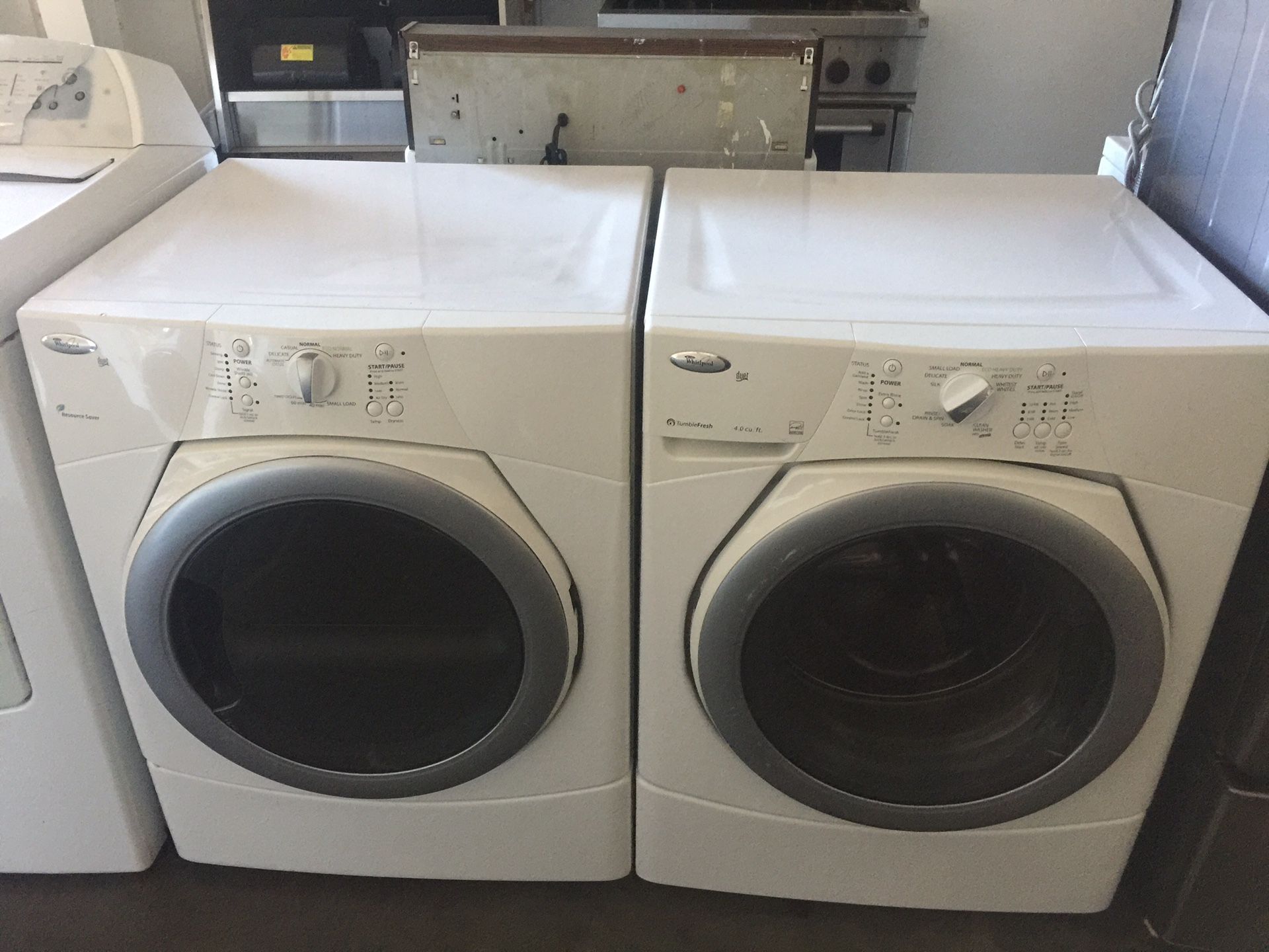 Whirlpool Front Load Washer and Gas Dryer