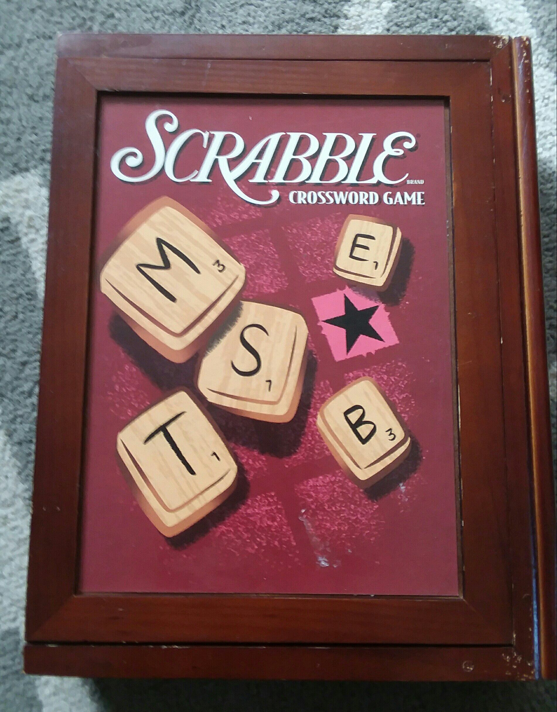 Vintage Scrabble Game in Wooden Case