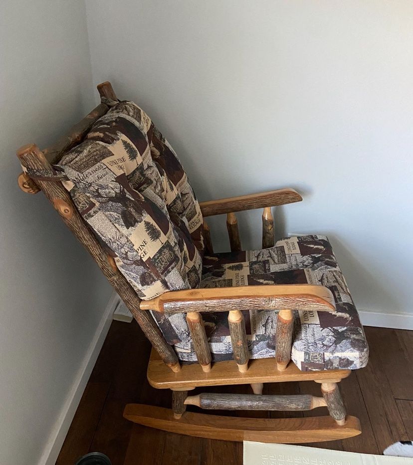 Lodge Theme Hickory Rocking Chair 