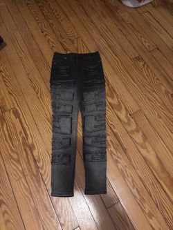 Black Distressed Patchwork Skinny Jeans