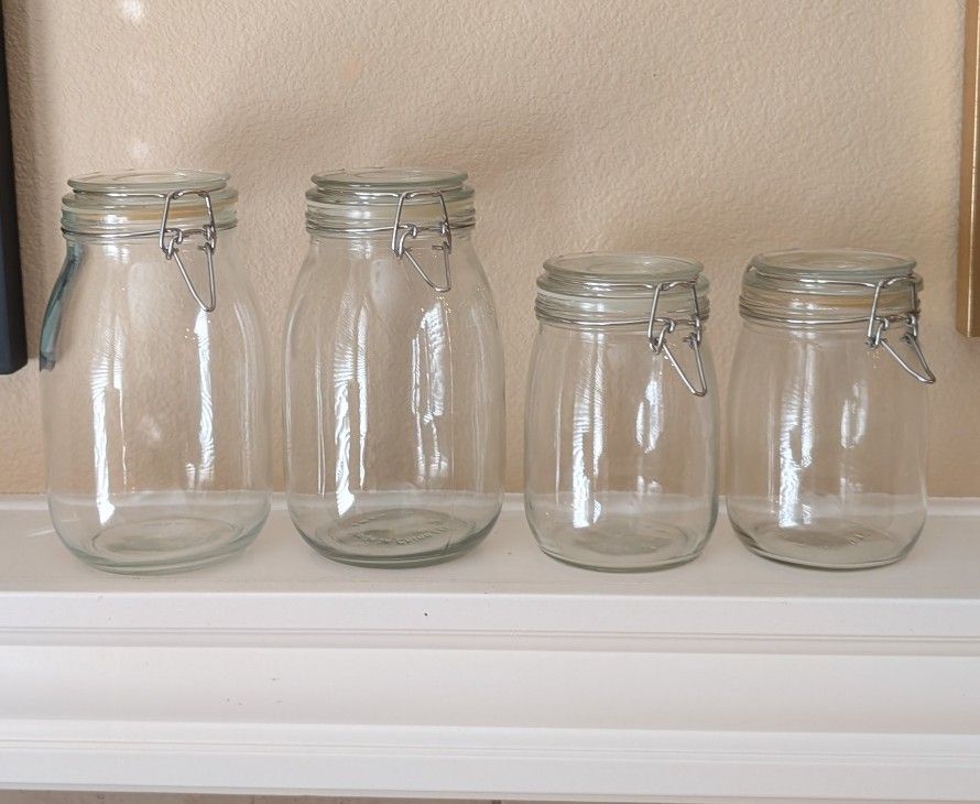 Glass jars with lids