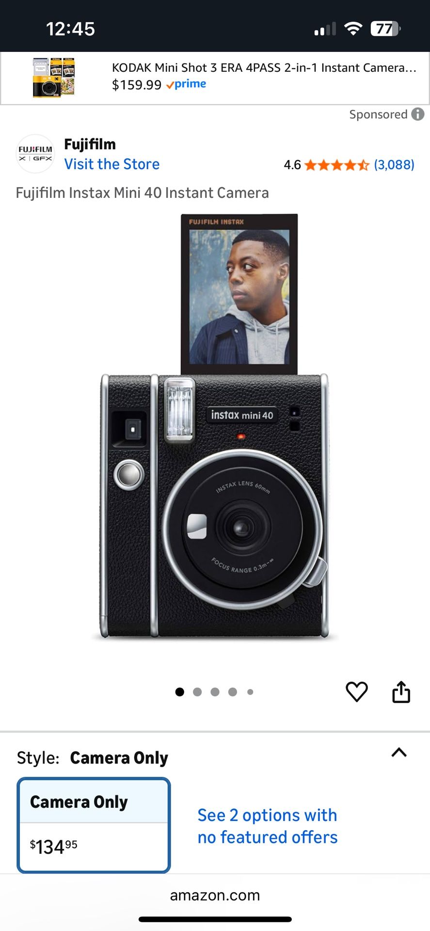 Fujifilm Instax Mini 40 Instant Camera