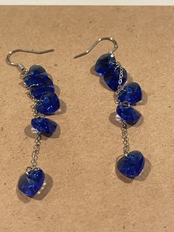 blue swarovski crystal earrings