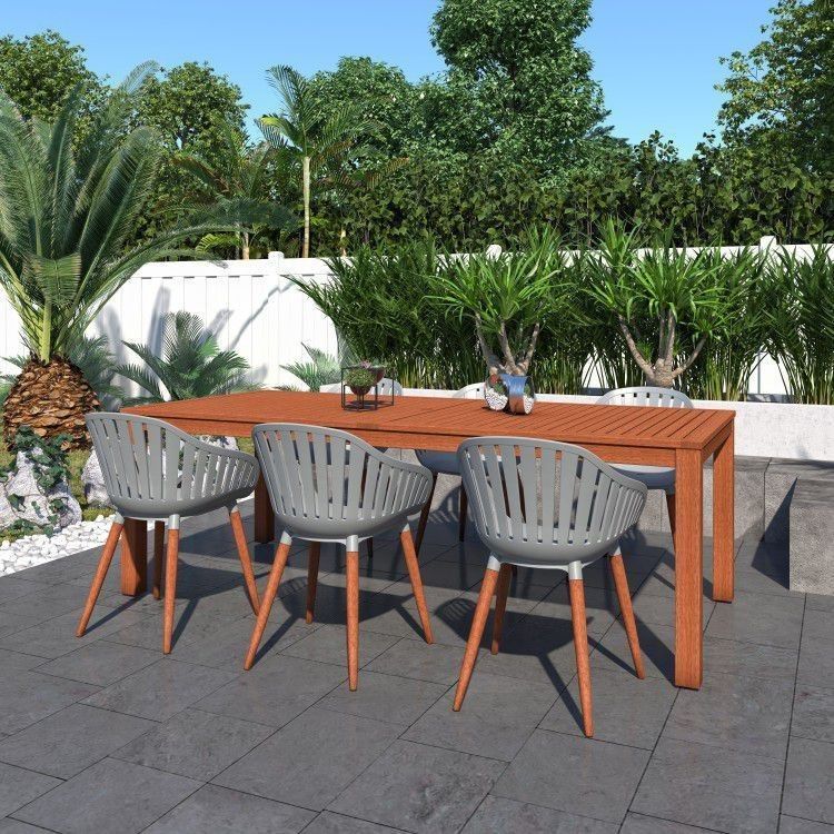 BRAND NEW FREE SHIPPING Rectangular Outdoor 7 Piece 100% FSC Certified Wood Dining Set