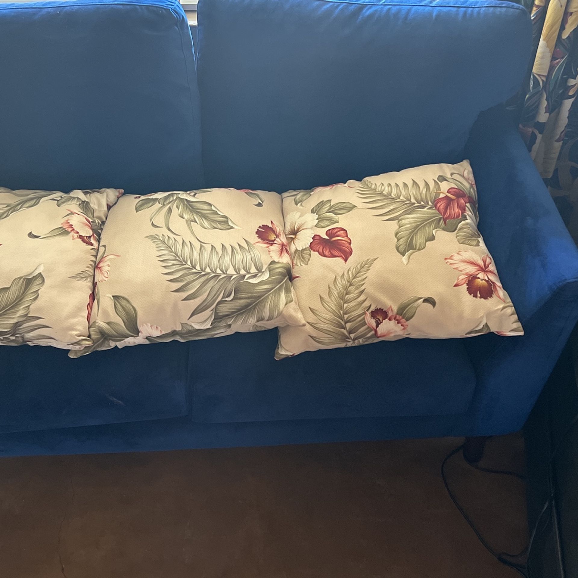 Vintage bark cloth pillows set of three