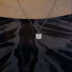 Handmade Light Pink Kitty Necklace ✨