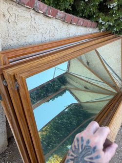 5 Large Wood Framed Closet Mirror