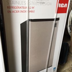 Brand New RCA Stainless Steel 3.2  Refrigerator Great For Office Or Small Rooms