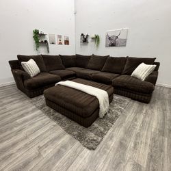 Brown Sectional Couch - Free Delivery 