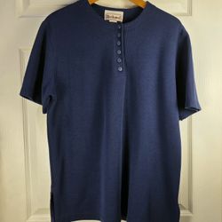 Vtg Bechamel Women’s Large Blue Crewneck Blouse Activewear Top Short Sleeve 