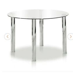 Dining Room Table Glass & Chrome 