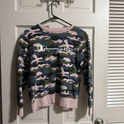 Girls Champion Camo Crewneck Sweatshirt Size Large 