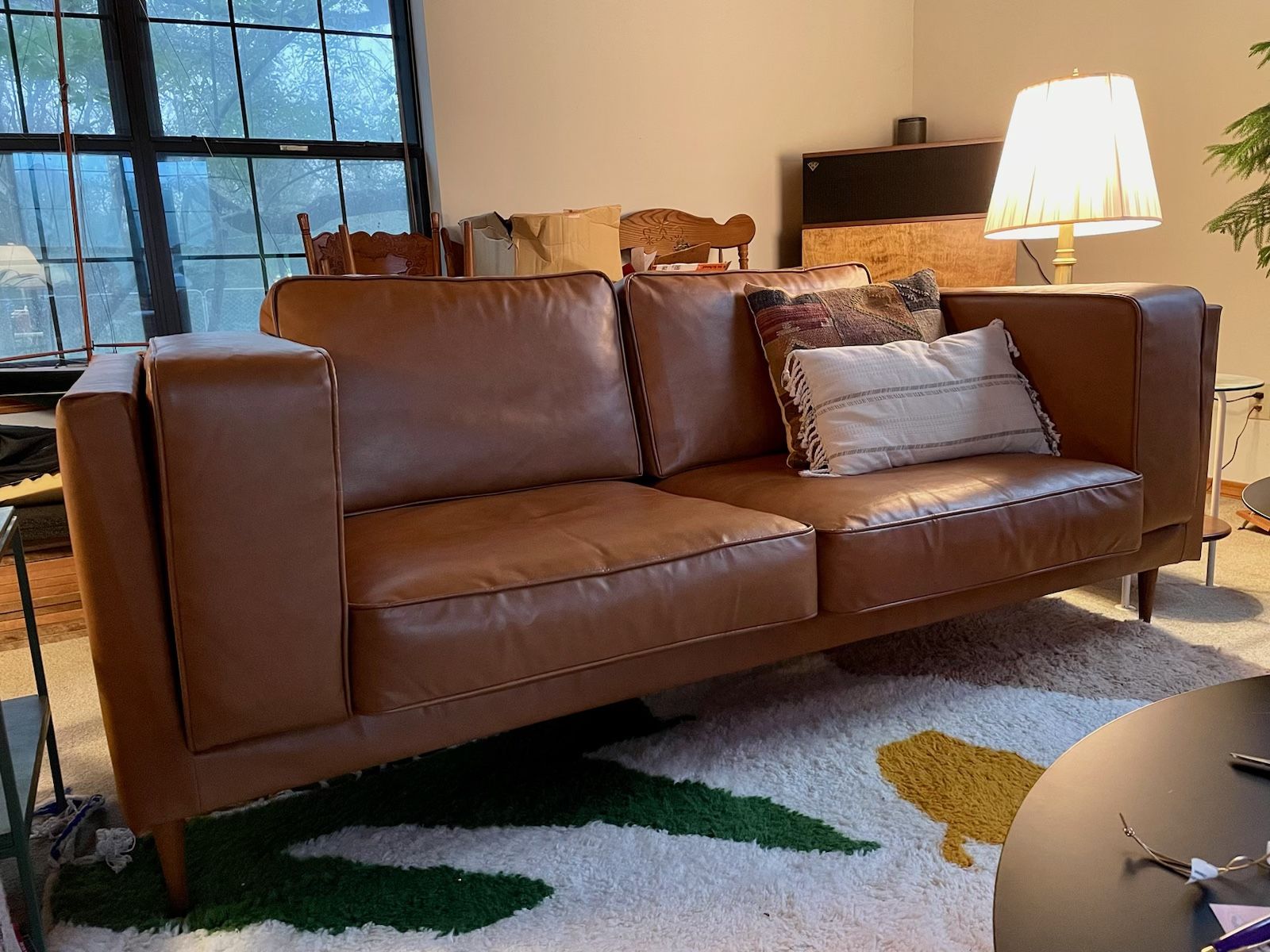 Semi-Custom Vegan Leather Mid Century Style Sofa