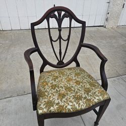 Antique Hepplewhite / Sheraton Inlaid Shield Back Plume Prince of Wales King Arm Chair