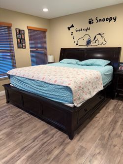 King Size Bed Frame (only) with 2 Storage Drawers