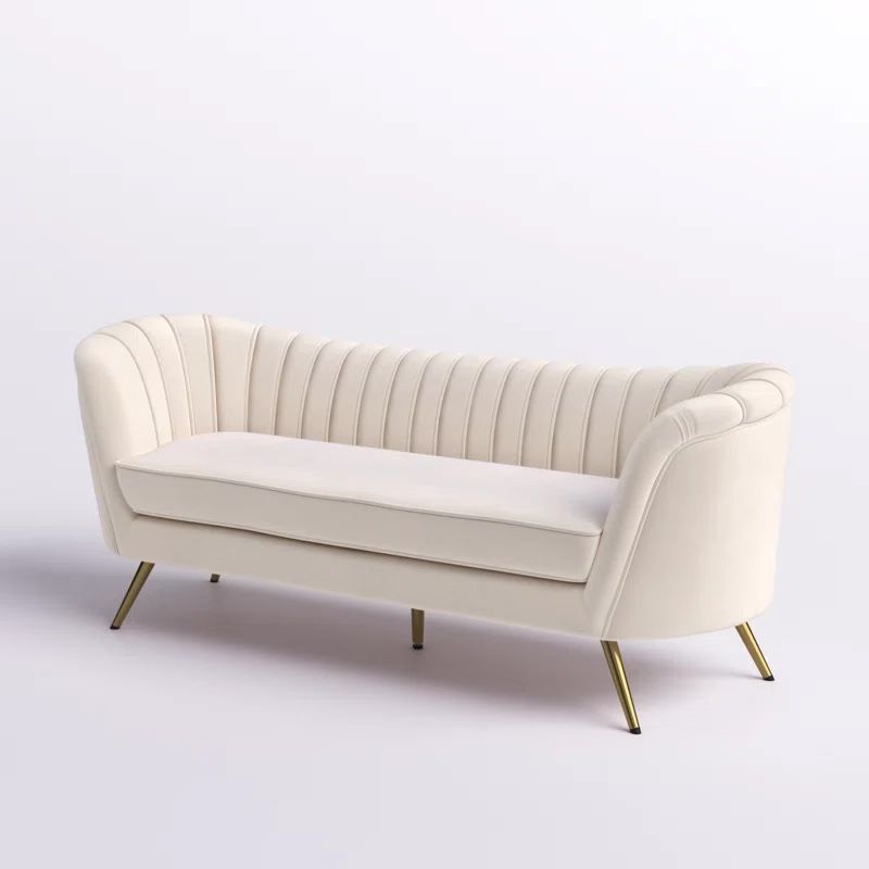 White Velvet Couch/ Sofa