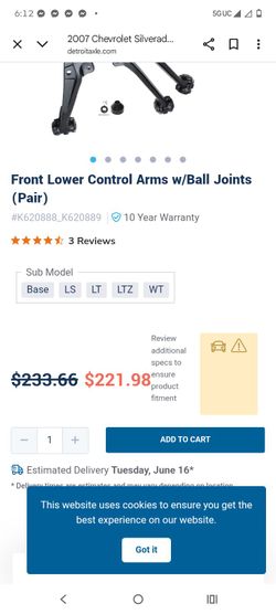 Front lower arms right and left for a Chevy Silverado Sierra and escalade 2007 and up