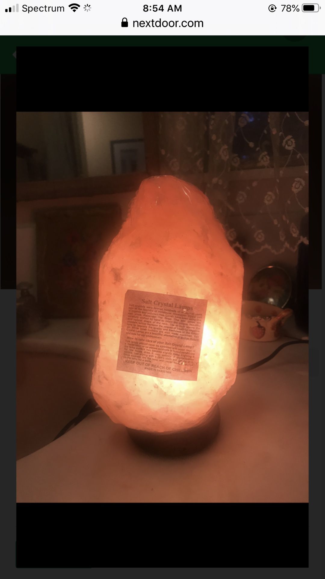Himalayan salt crystal lamp