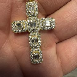 Moissanite Diamond Cross 2.49 Carats 