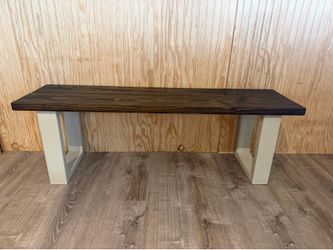 Farmhouse Bench Two Toned (Dark Walnut / Off White)