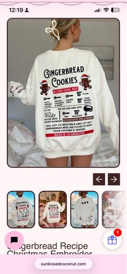 Gingerbread Cookie Recipe Christmas sweater Sweatshirt