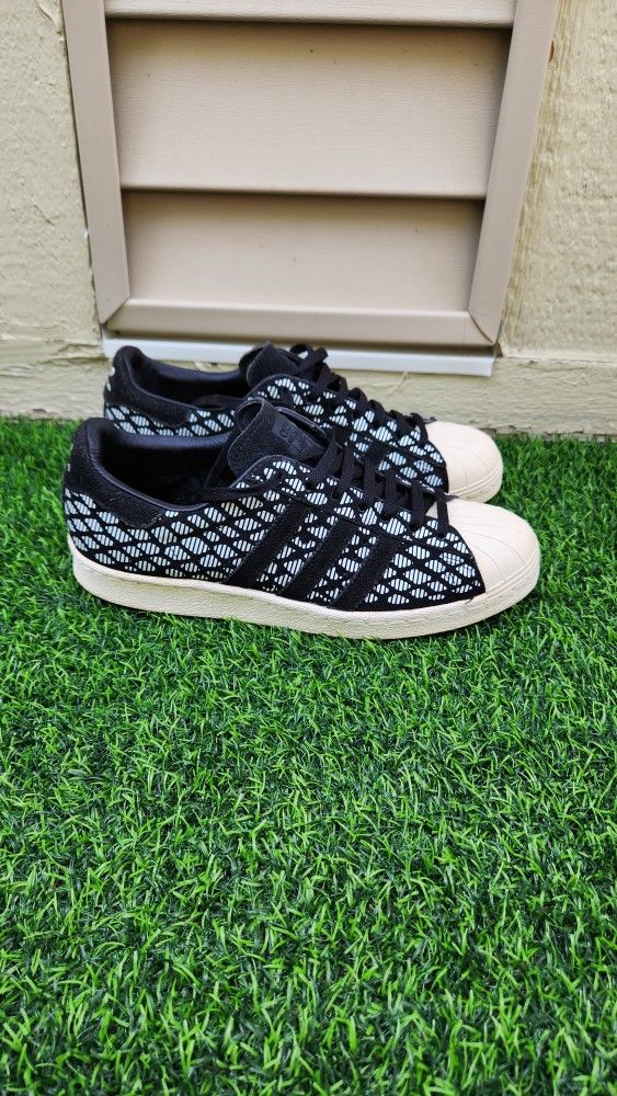 Adidas Mens Black/White Lace Up Skate Style Shoes Size 9