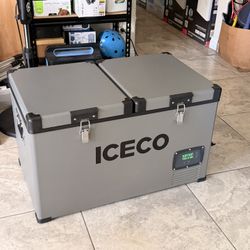 ICECO VL60 Dual Zone Portable Refrigerator with SECOP Compressor, 60 Liters Platinum Compact Refrigerator, DC 12/24V, AC 110-240V, 0°F to 50°F, Home &