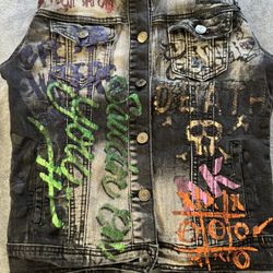 Women Graphic Design Denim Jacket