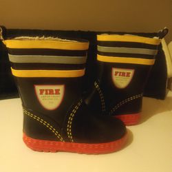 Kids Fireman Rain Boots Size 9/10